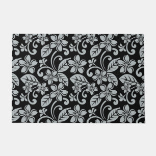 ISLAND PLUMERIA (BLACK/GRAY) DOORMAT