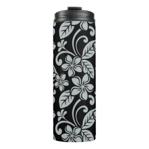 ISLAND PLUMERIA (BLACK/GRAY) THERMAL TUMBLER