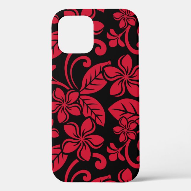 ISLAND PLUMERIA (BLACK/RED) Case-Mate iPhone CASE (Back)