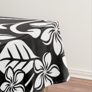 ISLAND PLUMERIA (BLACK) TABLECLOTH
