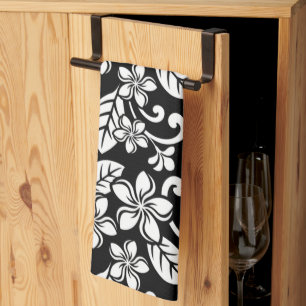 ISLAND PLUMERIA (BLACK) TEA TOWEL