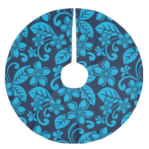 ISLAND PLUMERIA (Blue x 2) Brushed Polyester Tree Skirt