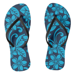 ISLAND PLUMERIA (Blue x 2) Jandals
