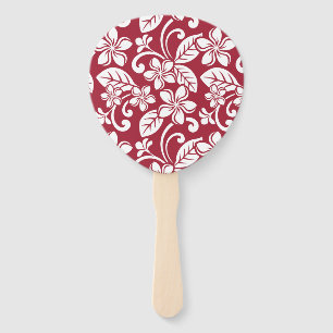 ISLAND PLUMERIA (CARDINAL RED) HAND FAN
