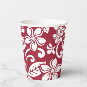ISLAND PLUMERIA (CARDINAL RED)  PAPER CUPS