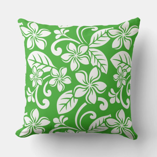 ISLAND PLUMERIA (CITRUS GREEN) CUSHION (Front)