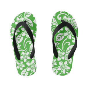 ISLAND PLUMERIA (CITRUS GREEN) KID'S JANDALS