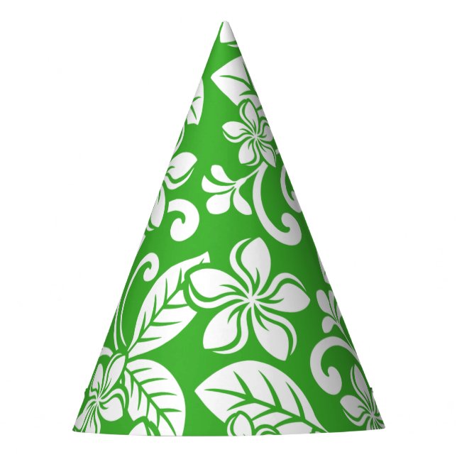 ISLAND PLUMERIA (CITRUS GREEN) PARTY HAT (Front)