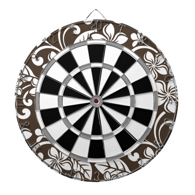 ISLAND PLUMERIA (COFFEE BROWN) DARTBOARD (Front)