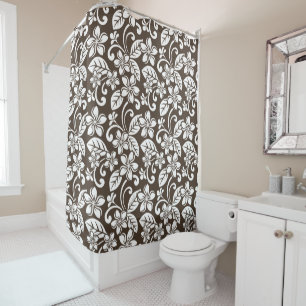 ISLAND PLUMERIA (COFFEE BROWN) SHOWER CURTAIN