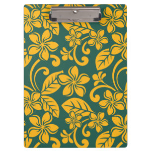 ISLAND PLUMERIA (DARK GREEN/GOLD) CLIPBOARD