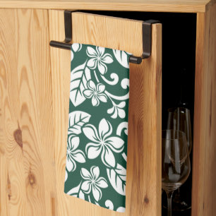 ISLAND PLUMERIA (FOREST GREEN) Kitchen Towels