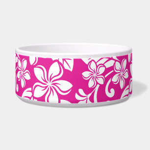 ISLAND PLUMERIA (HOT PINK) Ceramic Pet Bowl