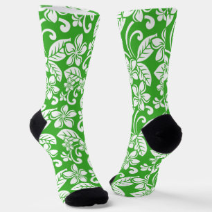 ISLAND PLUMERIA (LIME) SOCKS