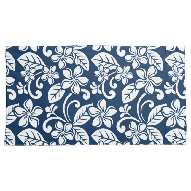 ISLAND PLUMERIA (NAVY BLUE) PILLOWCASE (Front-Right)