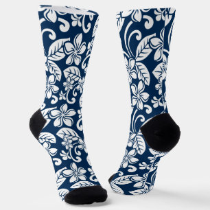 ISLAND PLUMERIA (NAVY BLUE) SOCKS