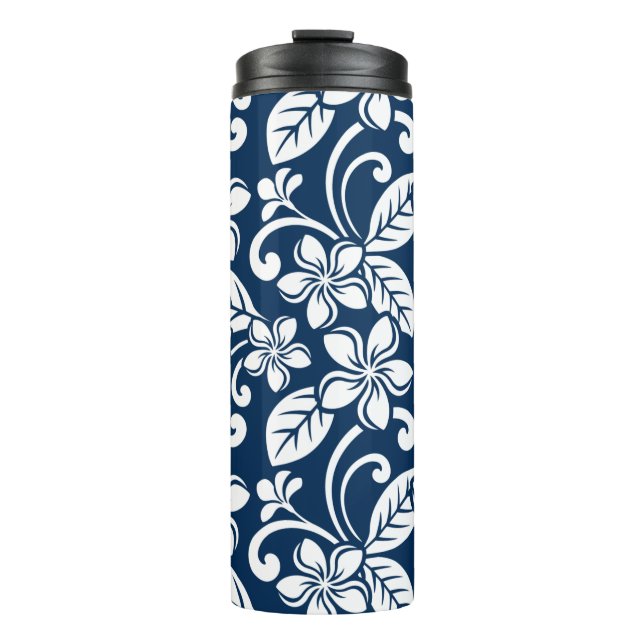 ISLAND PLUMERIA (NAVY BLUE) THERMAL TUMBLER (Front)