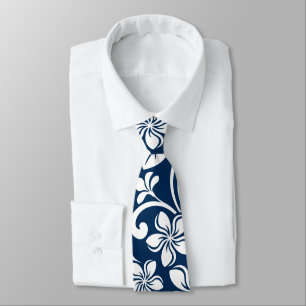 ISLAND PLUMERIA (NAVY) TIE