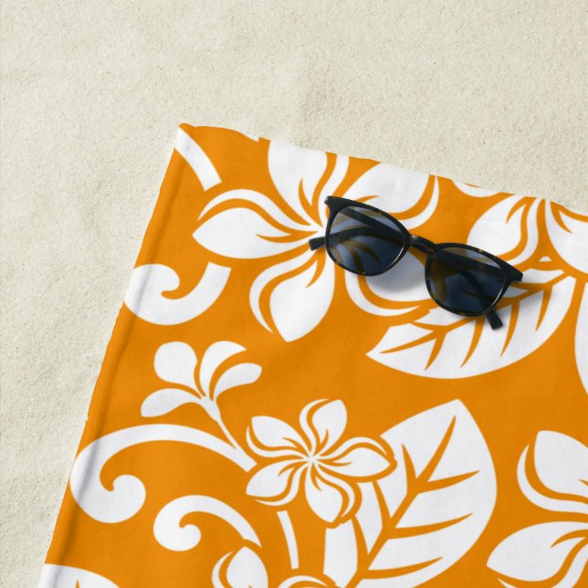 ISLAND PLUMERIA (ORANGE) BEACH TOWEL (In Situ)