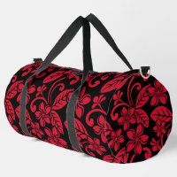 ISLAND PLUMERIA PATTERN IN BLACK/RED