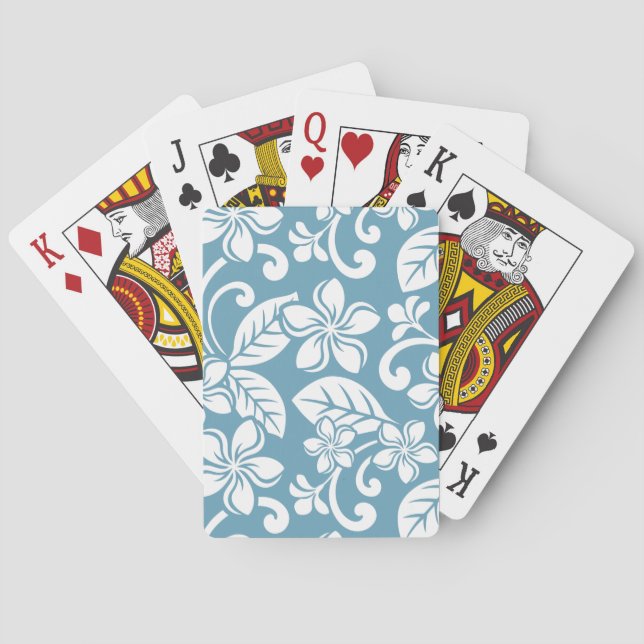 ISLAND PLUMERIA (SLATE BLUE) Bicycle Playing Cards (Back)