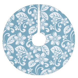 ISLAND PLUMERIA (SLATE BLUE) BRUSHED POLYESTER TREE SKIRT