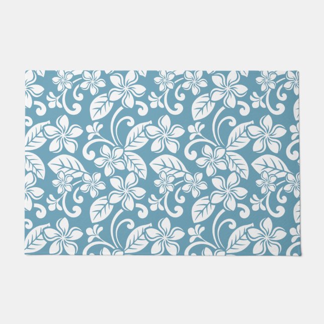 ISLAND PLUMERIA (SLATE BLUE) DOORMAT (Front)