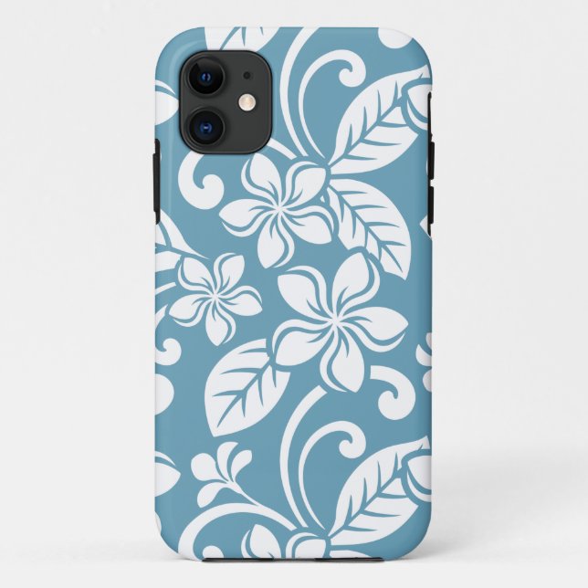 ISLAND PLUMERIA (SLATE BLUE) iPhone / iPad case (Back)