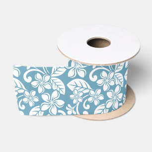 ISLAND PLUMERIA (SLATE BLUE) SATIN RIBBON