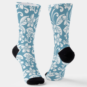 ISLAND PLUMERIA (SLATE BLUE) SOCKS