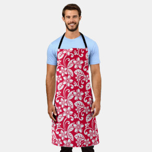 ISLAND PLUMERIA (STRAWBERRY RED) APRON
