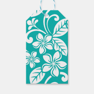 ISLAND PLUMERIA (TURQUOISE) GIFT TAGS