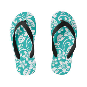ISLAND PLUMERIA (TURQUOISE) KID'S JANDALS