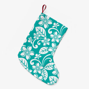 ISLAND PLUMERIA (TURQUOISE) SMALL CHRISTMAS STOCKING