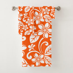 ISLAND PLUMERIA (VERY ORANGE) BATH TOWEL SET