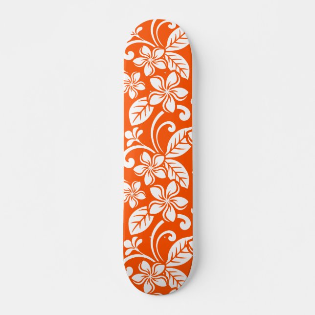ISLAND PLUMERIA (VERY ORANGE) Skateboard (Front)