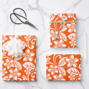 ISLAND PLUMERIA (VERY ORANGE) WRAPPING PAPER SHEET