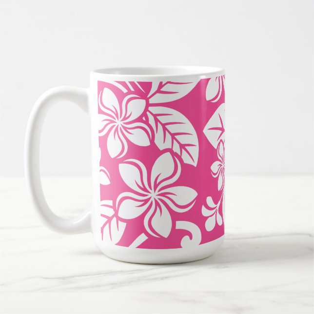 ISLAND PLUMERIA (WATERMELON PINK) COFFEE MUG (Left)