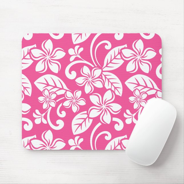 ISLAND PLUMERIA (WATERMELON PINK) MOUSE PAD (With Mouse)