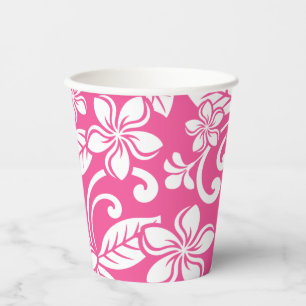 ISLAND PLUMERIA (WATERMELON PINK) PAPER CUPS