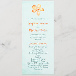 Island Plumeria Wedding Programs Programme