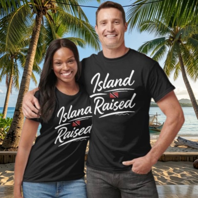 ISLAND RAISED - WHITE TEXT T-Shirt (Creator Uploaded)