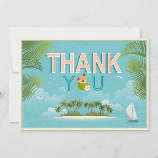Island Resort Beach Destination Thank You (Front)