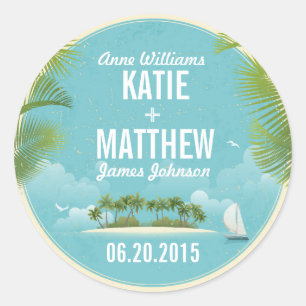 Island Resort Beach Destination Wedding Gift Label