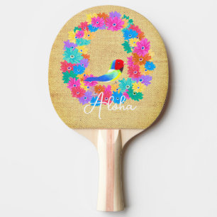 Island Rustic Bird 'Aloha' Ping Pong Paddle
