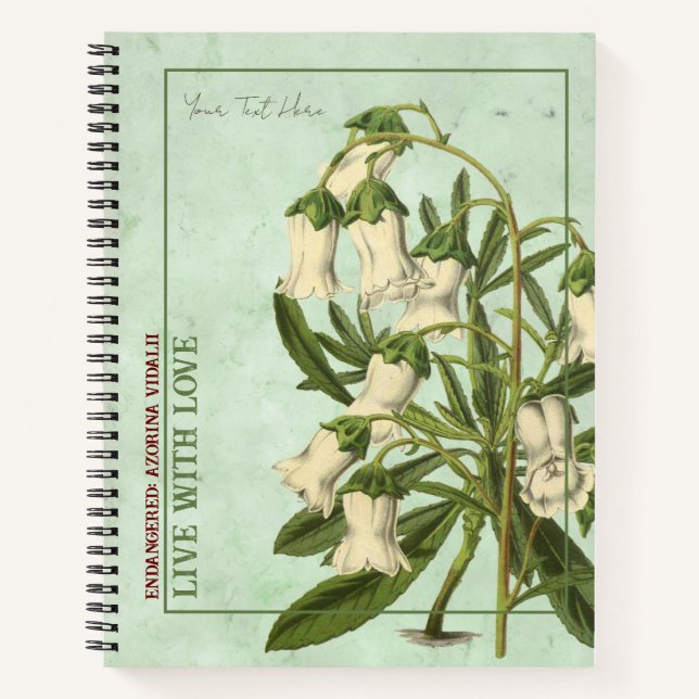 Island Serenity: Azorina Vidalii Notebook (Front)