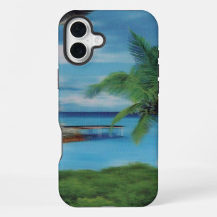 Island Serenity Tropical Beach Scene Achempong D iPhone 16 Plus Case