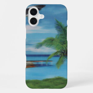Island Serenity Tropical Beach Scene Achempong D iPhone 16 Plus Case