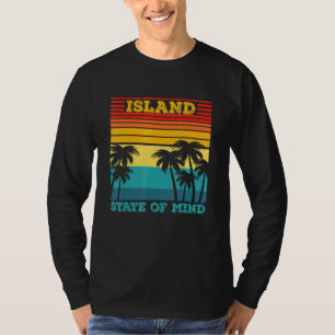Island State Of Mind Vintage Sunset With Palm Tree T-Shirt