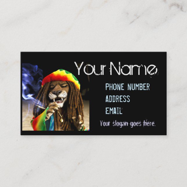 Island style business card, Rasta lion Business Ca Card (Front)